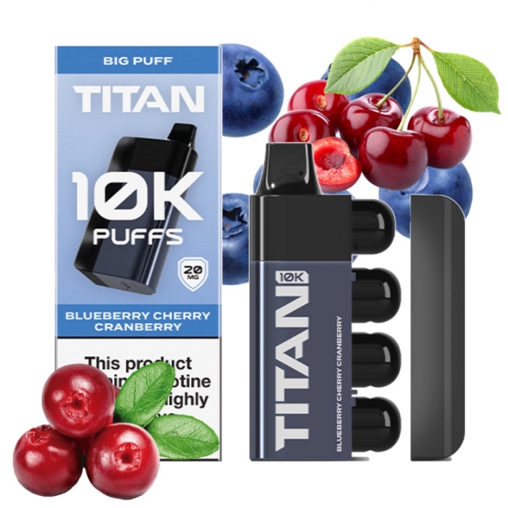 Titan 10K 8 x 2ml Pods 2% Blueberry Cherry Cranberry