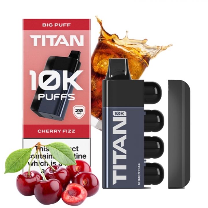 Titan 10K 8 x 2ml Pods 2% Cherry Fizz