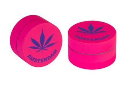 Grinder Alu Pink Hemp Leaf 3-teilig 40mm